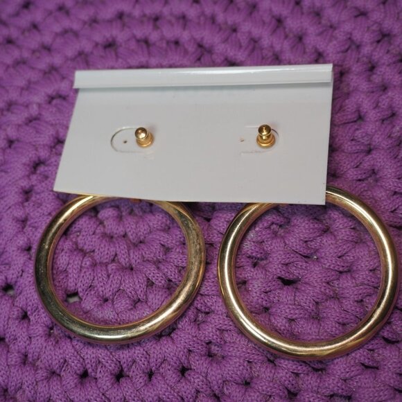 Encore Womens Gold Stud And Thick Hoop Dangle Vintage Metal Earrings - Picture 3 of 3